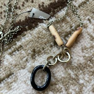 Chico's Black and Gold Pendant Necklace